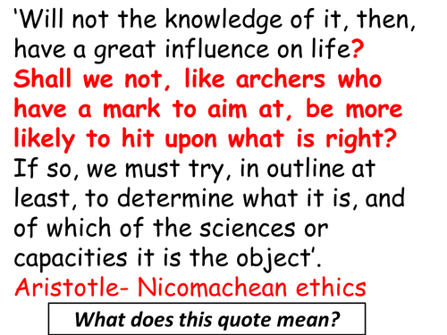 Aristotle and Virtue Ethics