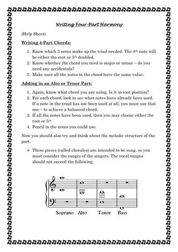 How To Write 4 Part Harmony? : How to Arrange 4-Part Harmony for ...