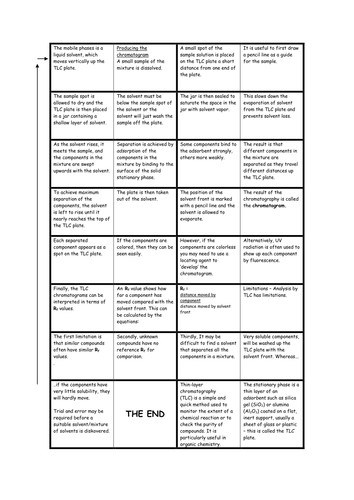1.3.2. Thin-Layer Chromatography, TLC (OCR A2)