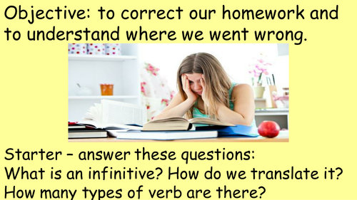 -ir and -re verbs correction presentation