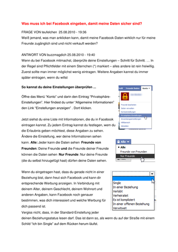 Was muss ich bei Facebook eintragen?