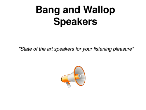 Bang and Wallop Speakers - Volume