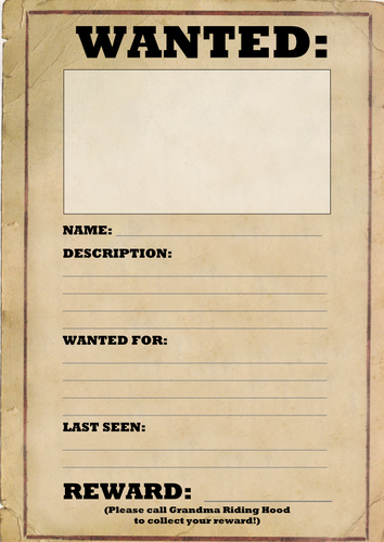 Wanted Poster Template | Teaching Resources