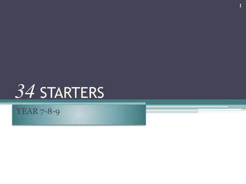 Number Starters