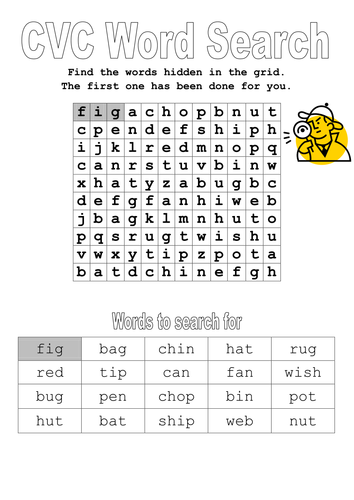 CVC word search