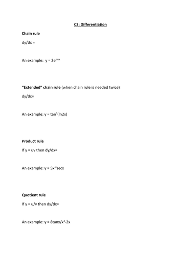 Rules for differentiation