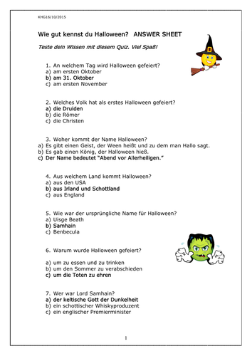 Ein Quiz zu Halloween