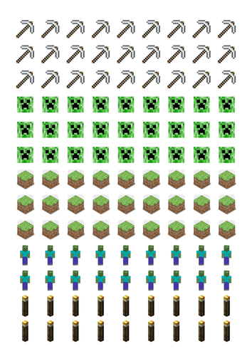 Minecraft 19mm Round Stickers 117 per sheet | Teaching Resources