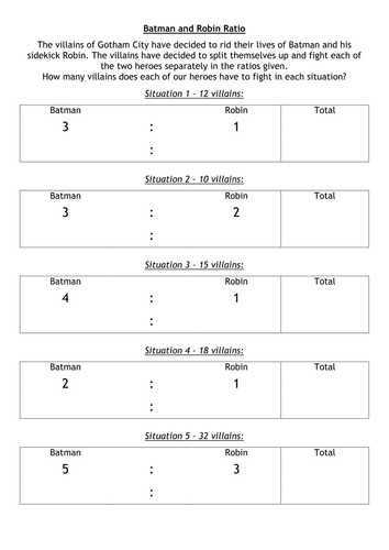 Ratio Activities: Batman and Robin PowerPoint