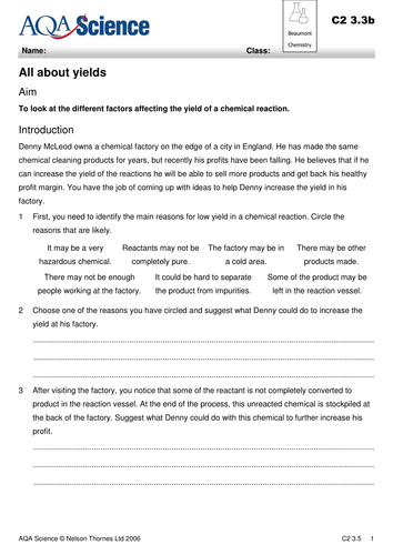 Amount of substance for GCSE AQA part 2