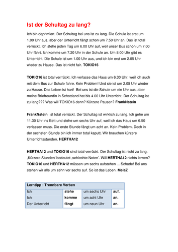 Ist der Schultag zu lang?