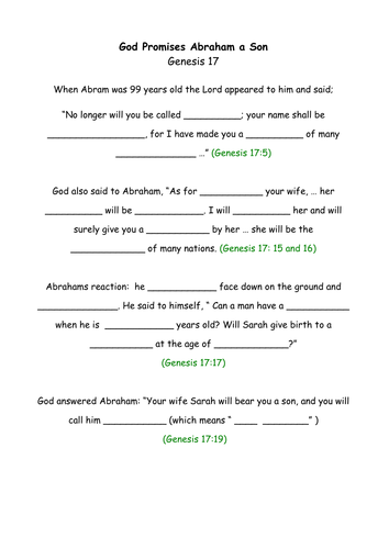 God promises Abraham a son- HA-YEAR 4