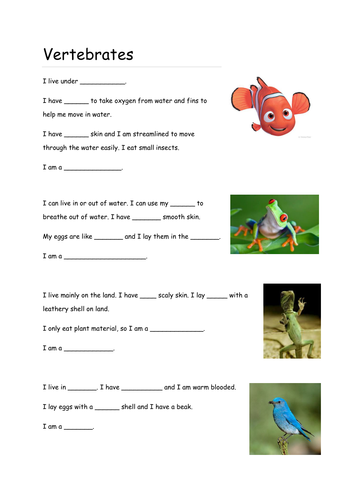 Vertebrates and Invertebrates (B1 edexcel) by awillis1986 - Teaching