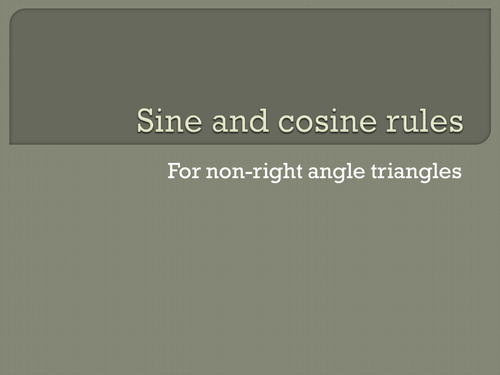 Sine and cosine rules