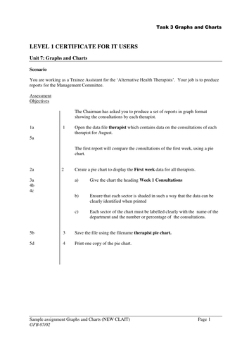 L1 Excel graphs exercises Tables/Therapy