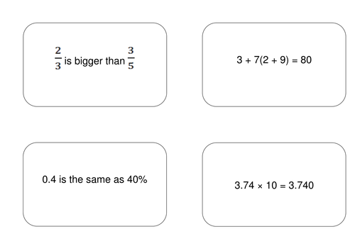 Agree & Disagree statements on cards & PowerPoint