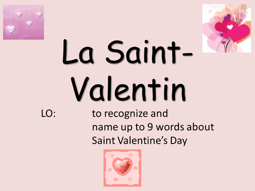 Valentine's Day (vocabulary in French)