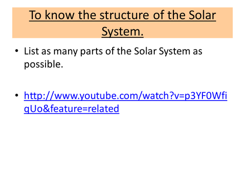 The structure of the solar system.