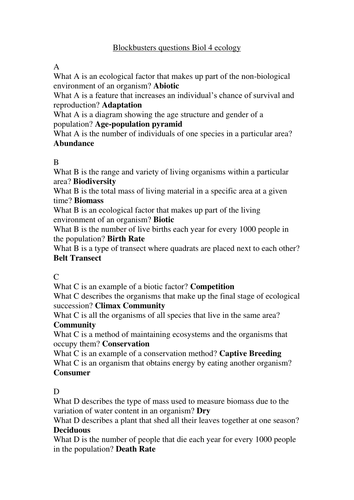 blockbusters for AQA biol 4/5