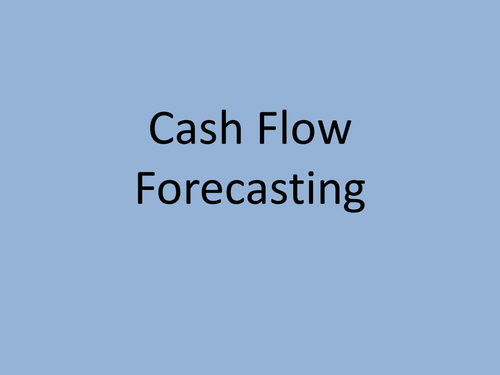 Cash Flow Forecasting Presentation