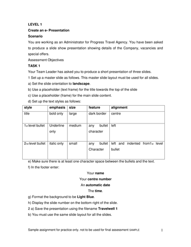 ACTIVITY incorporating PPT& Word processing