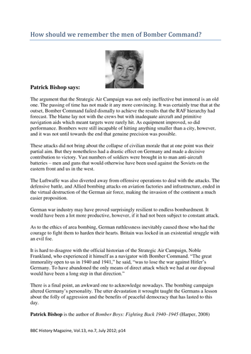 Bomber Command Memorial 2012 - Historical Enquiry