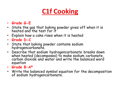 OCR Gateway C1 Food Chemistry