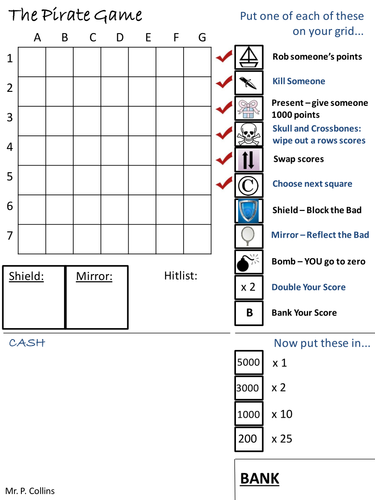 The Pirate Game (End of Term Activity)