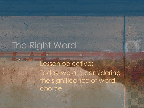 The Right Word