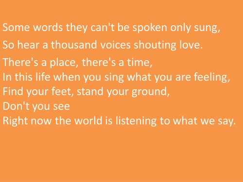 Sing Commonwealth Backing, Music, PowerPoint