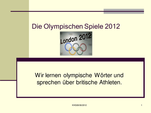 Die Olympischen Spiele in London 2012