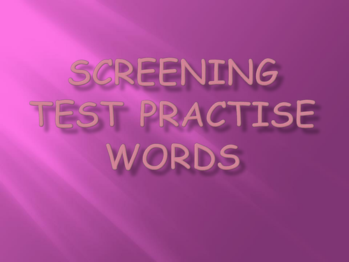 Powerpoint of screening check words | Teaching Resources
