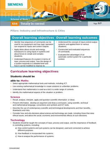 Siemens KS4 Activity 'Engineering & Equipment'