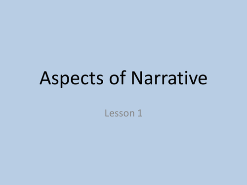 LITB1 Aspects of Narrative Introduction