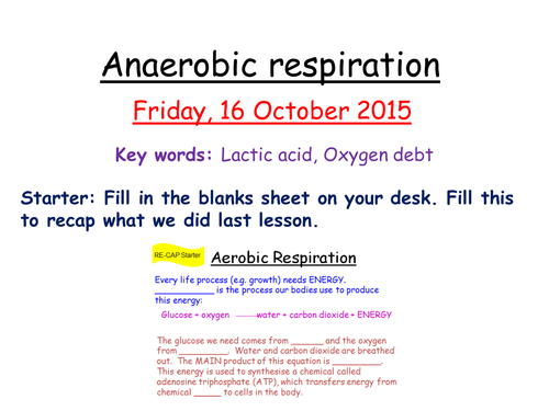Anaerobic respiration AQA B2