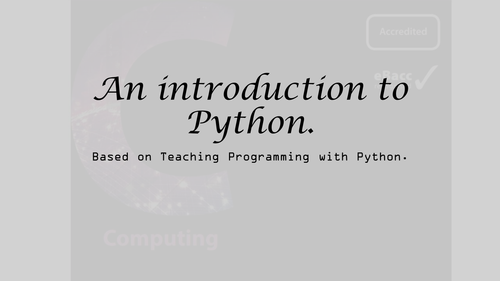 Introduction to Python. | Teaching Resources