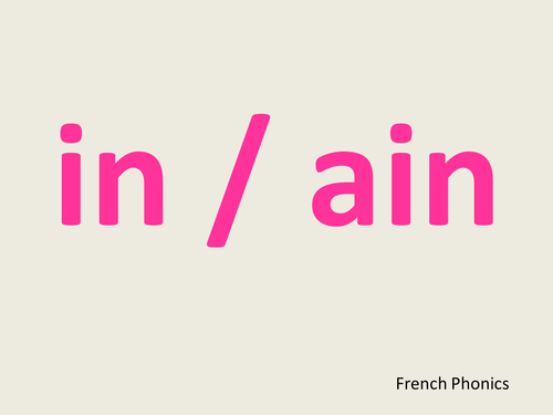 French Phonics Activities (starters)