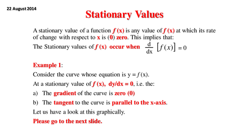 Stationary values