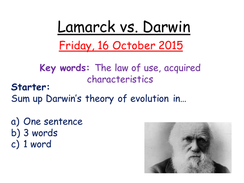 Darwin vs. Lamarck by zuba102 - Teaching Resources - TES