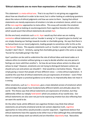 Meta ethics issues essay