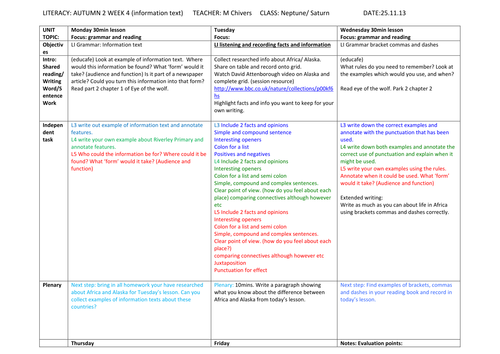 Eye of the Wolf - information texts - 2 weeks | Teaching Resources