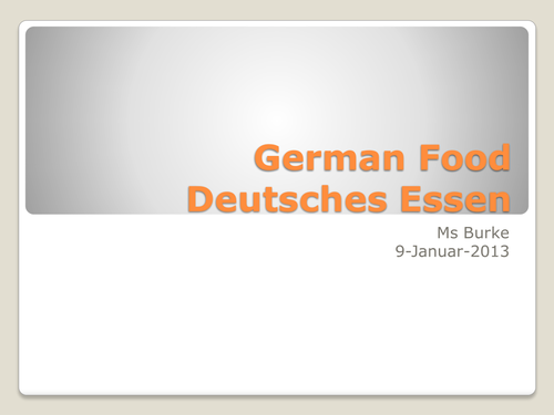 german food essay