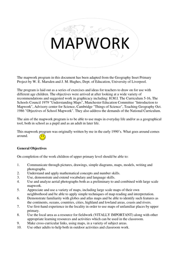 Mapwork Scheme of Work Reception to Year 6