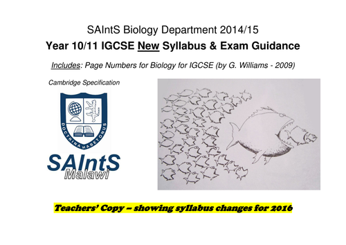 Cambridge IGSCE Biology New syllabus handbooks