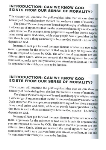 OCR Moral Argument AS