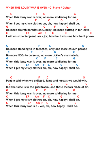 WHEN THIS LOUSY WAR IS OVER