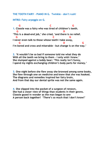 THE TOOTH FAIRY - SONG