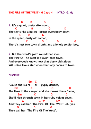 THE FIRE OF THE WEST - BALLAD