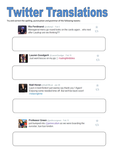 Twitter Translations - SPAG Starter