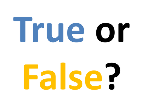 True False quiz on light